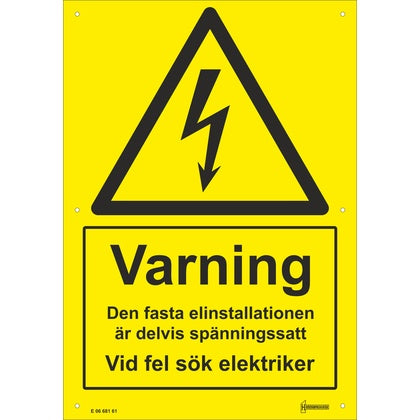 Skylt Varning Den fasta A4 (Rexel)