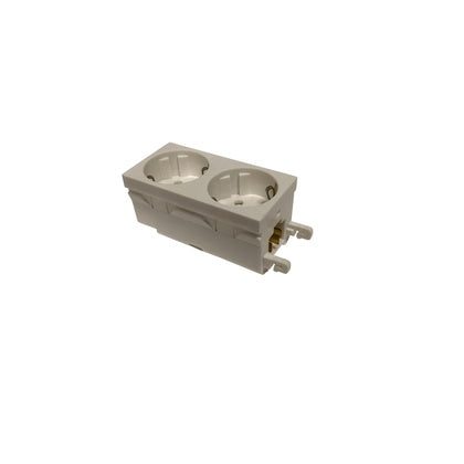 Uttag 2-vägsblock 230V vit (Rexel)