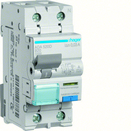 Personsk aut 1P+N B20A 30mA (Rexel)