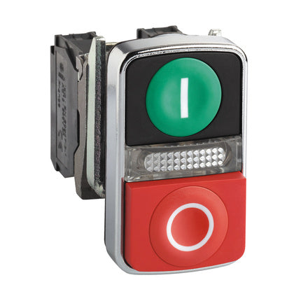 DUBBELTRYCKKNAPP 1SL+1BR+LED (Rexel)