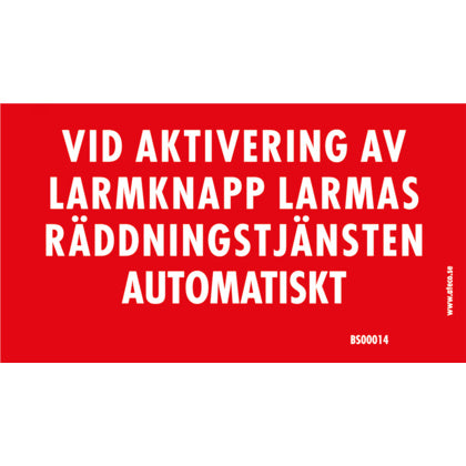 Skylt 90x50 brandlarm auto (Rexel)