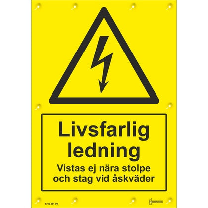 Skylt Livsf ledn åska A4 0,7 (Rexel)