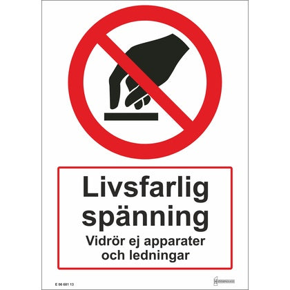 Dekal Livsfarlig spänning A5 (Rexel)