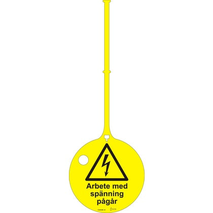 Plastskylt Arbete spänn rund (Rexel)