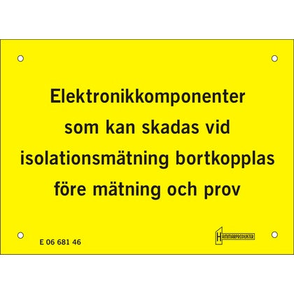 Skylt Elektronikkomponenter A6 (Rexel)