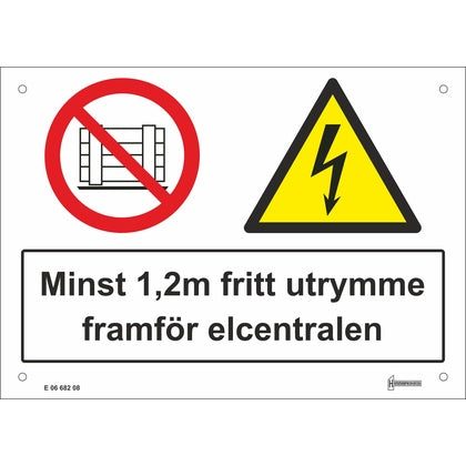 Skylt Minst 1,2m fritt A5 (Rexel)