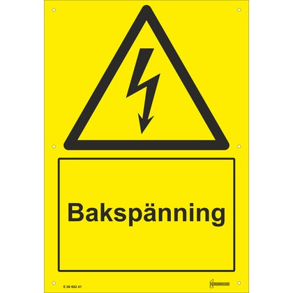 Skylt Bakspänning A4 (Rexel)