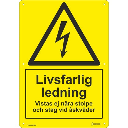 Skylt Livsf ledn åska A4 1,5 (Rexel)
