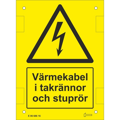 Skylt Värmekabel A6 (Rexel)