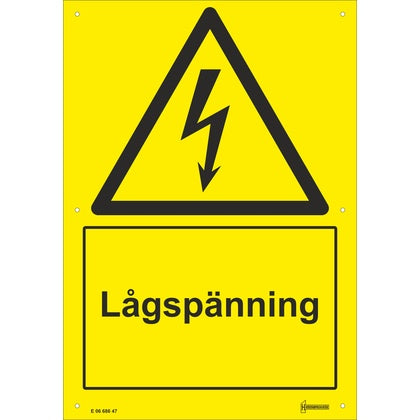 Skylt Lågspänning A4 (Rexel)