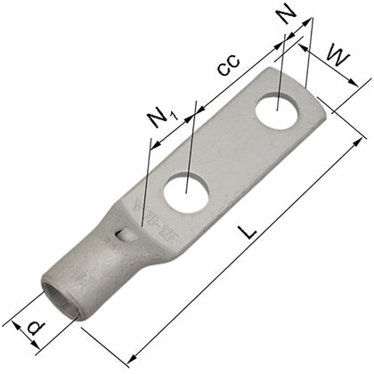 Cu-rörkabelsko 2xM12 240mm² (Rexel)