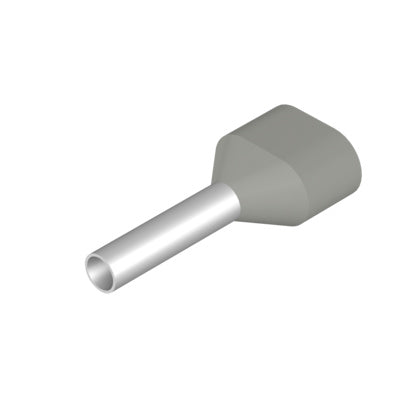 Ändhyls 2x0,75 8mm grå Pås/100 (Rexel)