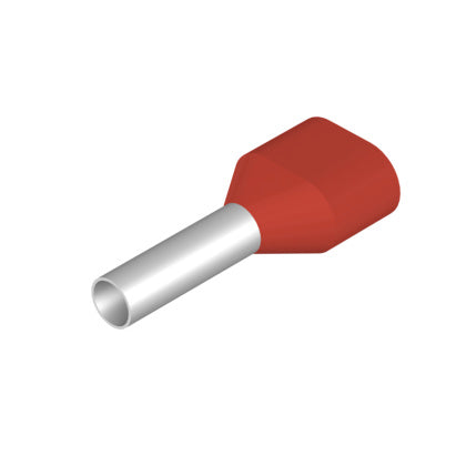Ändhylsa 2x1,0 8mm röd Pås/100 (Rexel)