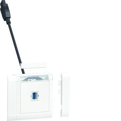 Uttag USB A komplett Vit (Rexel)