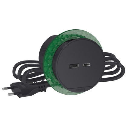 Bordsenhet mini 60 USB-A/C grå (Rexel)