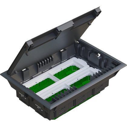 Golvbox L 8mod plast IP24 grå (Rexel)