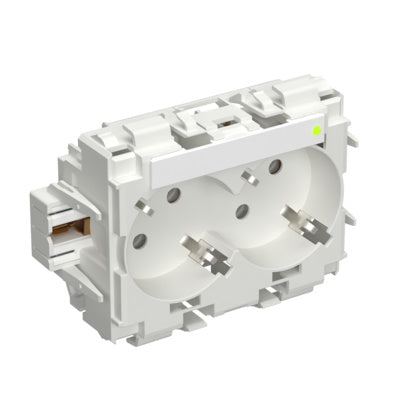 Uttag 2-v push-in LED u front (Rexel)
