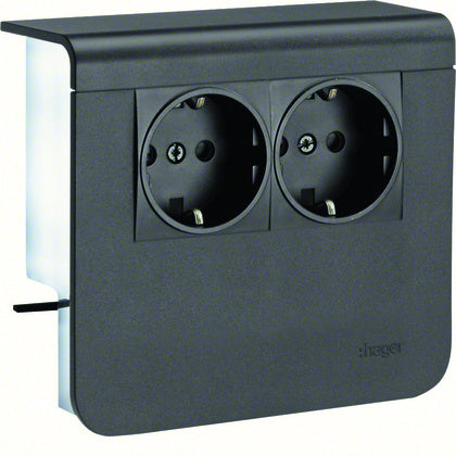 Uttag SL20055 2xSTD Svart (Rexel)
