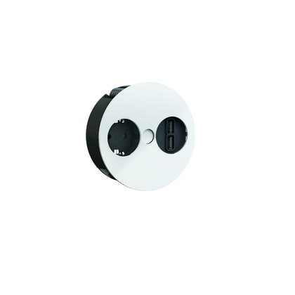 Uttag TWIST Vit 1xel 2xUSB-A (Rexel)