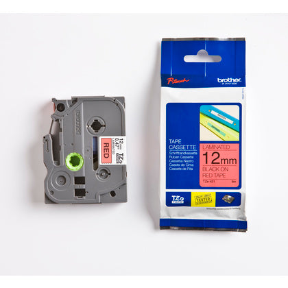 TAPE 12MM SVART/RÖD (Rexel)