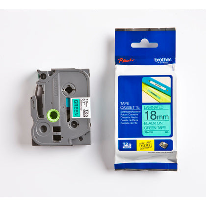 TAPE 18MM SVART/GRÖN (Rexel)