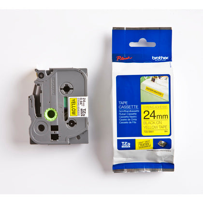 TAPE 24MM SVART/GUL (Rexel)