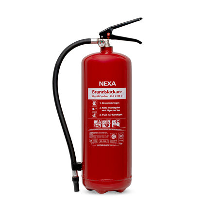 Pulversläckare 6 kg 43A Röd (Rexel)