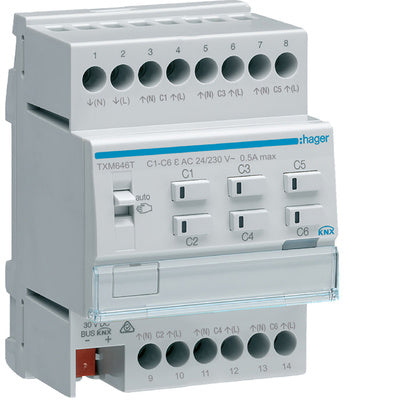 Värmeaktor 6-kanaler 230V/24V NO/NC easy-KNX. Prod (Rexel)