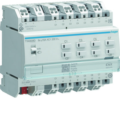 Brytaktor 8x16A C-last KNX (Rexel)