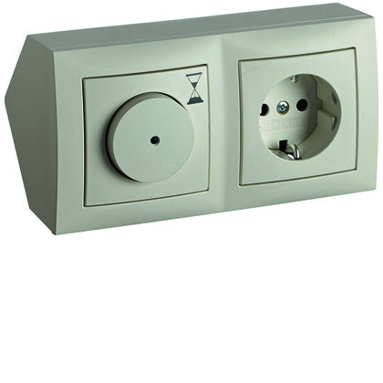 Hörnbox 1x timer + 1x 1-v Vit (Rexel)