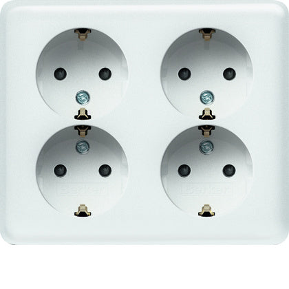 Uttag utv 4-vägs SCHUKO m jord (Rexel)