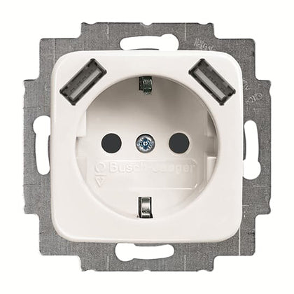 Uttag 1-v m 2 x USB-A Jussi (Rexel)