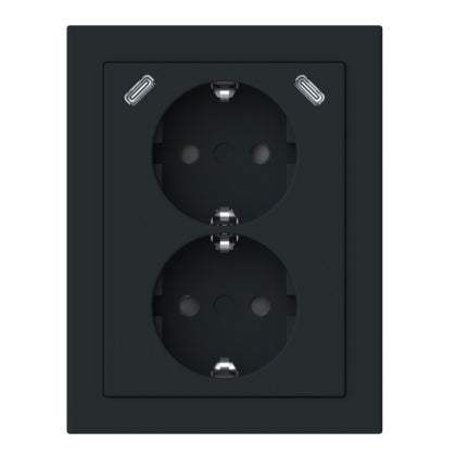 Hörnuttag 2-vägs 2xUSB-C MS (Rexel)