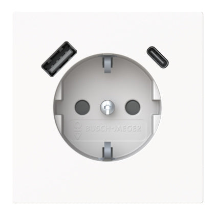 Vägguttagsinsats med USB M vit (Rexel)