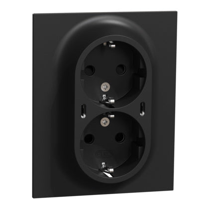 Vägguttag 2-vägs USB svart (Rexel)