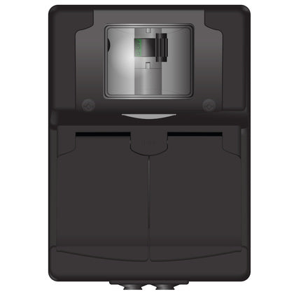 Uttag 2-v pers sk 10A/30mA vit (Rexel)