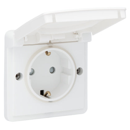 Uttag 1-vägs IP55 16A, vit (Rexel)