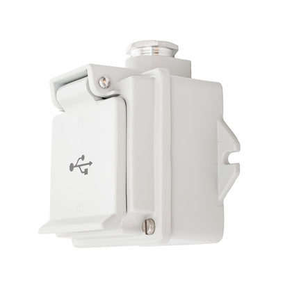 Vägguttag 2xUSB, alu (Rexel)