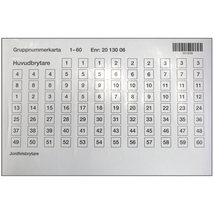 GRUPPNR KARTOR 1-60 (Rexel)