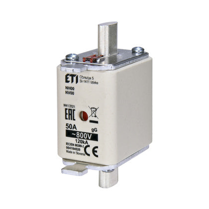 KNIVSÄKR NH00 gG 50A 800VAC (Rexel)