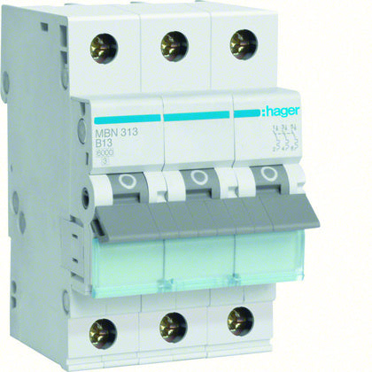 Minibrytare 3-P 13A B 6kA (Rexel)