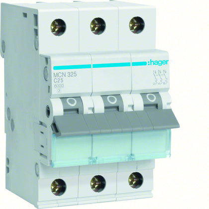 Minibrytare 3-P 25A C 6kA (Rexel)