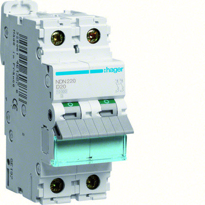 Minibrytare 2-P 20A D 10kA (Rexel)