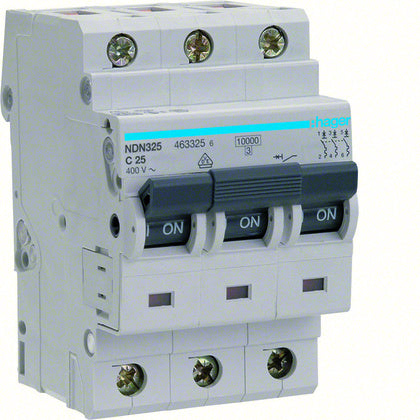 Minibrytare 3-P 25A D 10kA (Rexel)