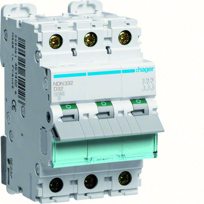 Minibrytare 3-P 32A D 10kA (Rexel)