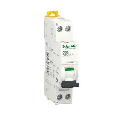 Dvärgbrytare iC40N 1P+N C16A (Rexel)