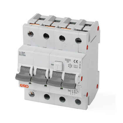 PERSONSKYDDSBR 4P 10A KARB 6KA RCBO GS B10A 4P (Rexel)