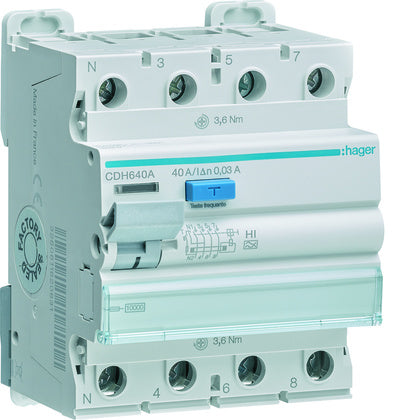 JFB 10kA 3P+N 40A 30mA HI (Rexel)