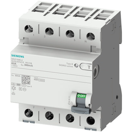Jordfelsbryt B 4-pol 63A 500mA (Rexel)