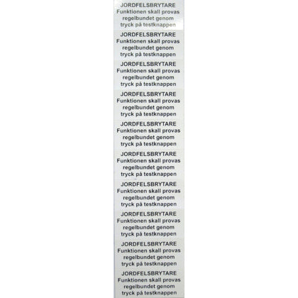 ETIKETT JORDFELSBRYTARE FP=10 (Rexel)